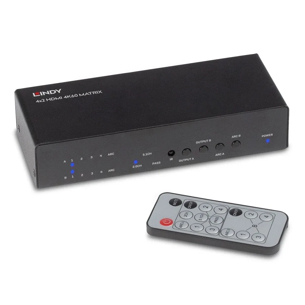 Lindy 38084 4X2 HDMI 2.0 18G Matrix Switch