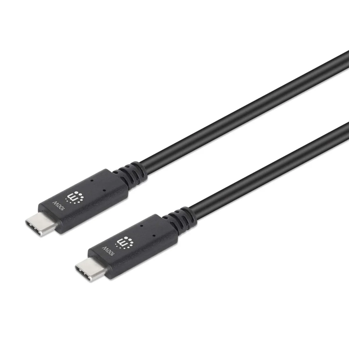 Manhattan 355223 USB-C Cable 1M Male/Male- 10GBPS Black Polybag