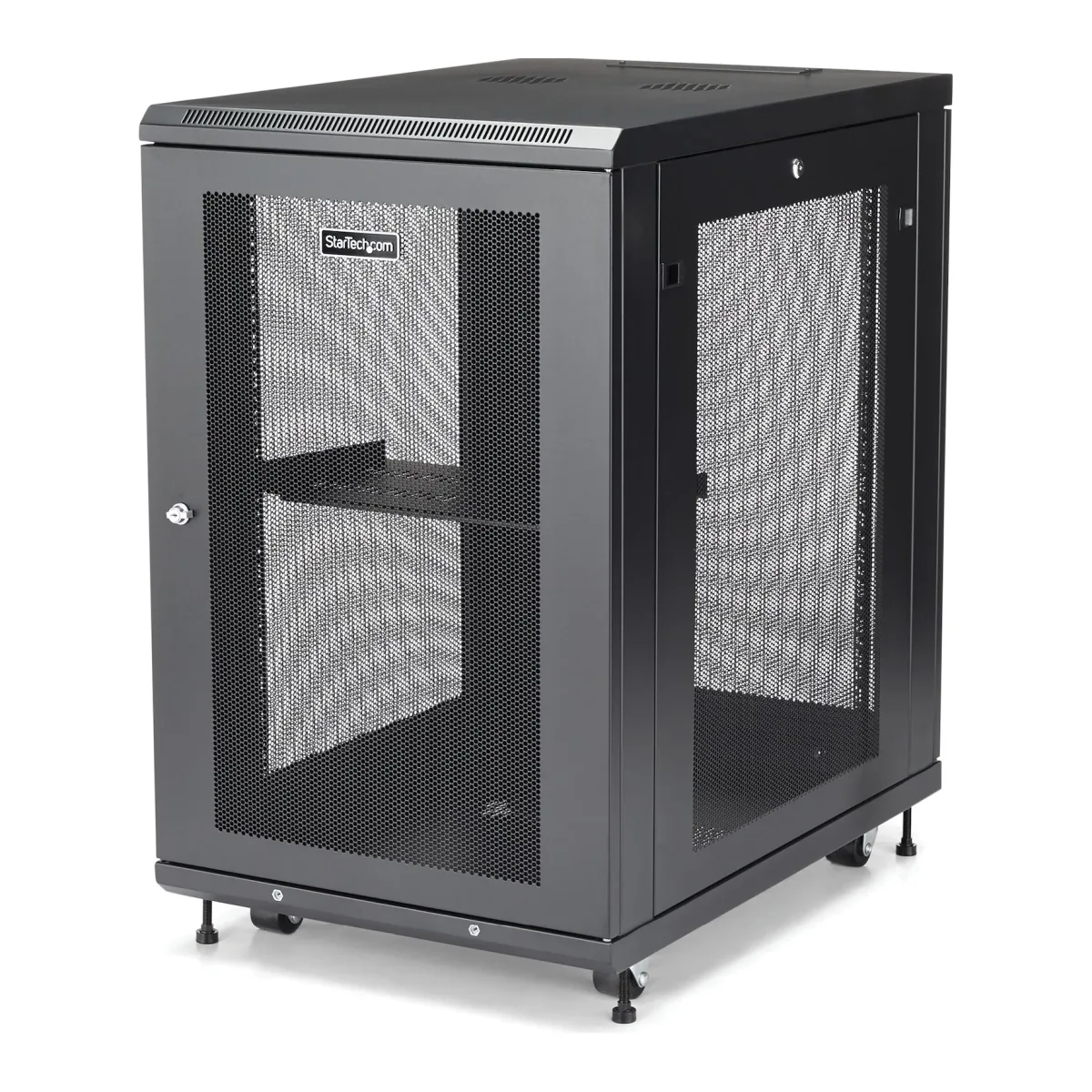 Startech 18U Server Rack Cabinet, 4-Post Adjustable Depth (2" to 30") Network Equipment Rack Enclosure w/Casters/Cable Management/Shelf/Locking Dell PowerEdge, HP ProLiant ThinkServer - 18U Rack Cabinet (RK1833BKM) - Rack cabinet - 18U - 31
