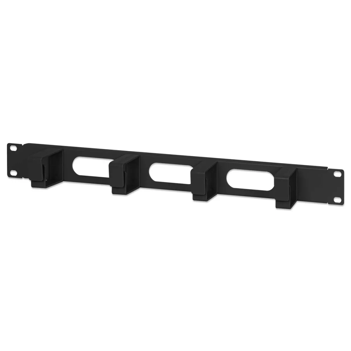 Intellinet 711050 19" Cable Management Panel 1U- 4 Short Plastic Rings Black