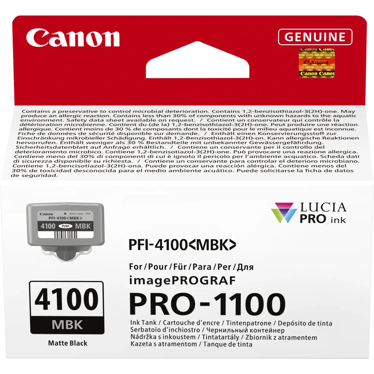 Canon PFI-4100 MBK - 80 ml - matte black - original - hanging box - ink tank - for imagePROGRAF PRO-1100