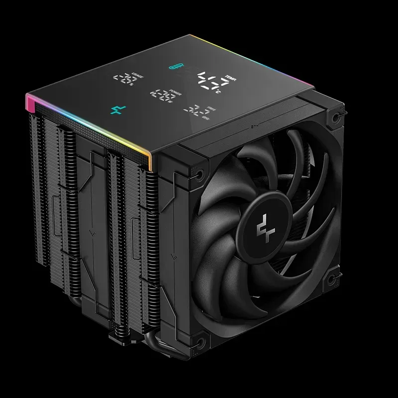 DeepCool AK620 Digital Pro CPU Air Cooler, Dual-Tower with Digital Display, 120mm FDB Fans, ARGB Lighting, 6 Copper Heatpipes, LGA1700/AM5 Compatible, High-Performance Quiet Cooling for Gaming PCs