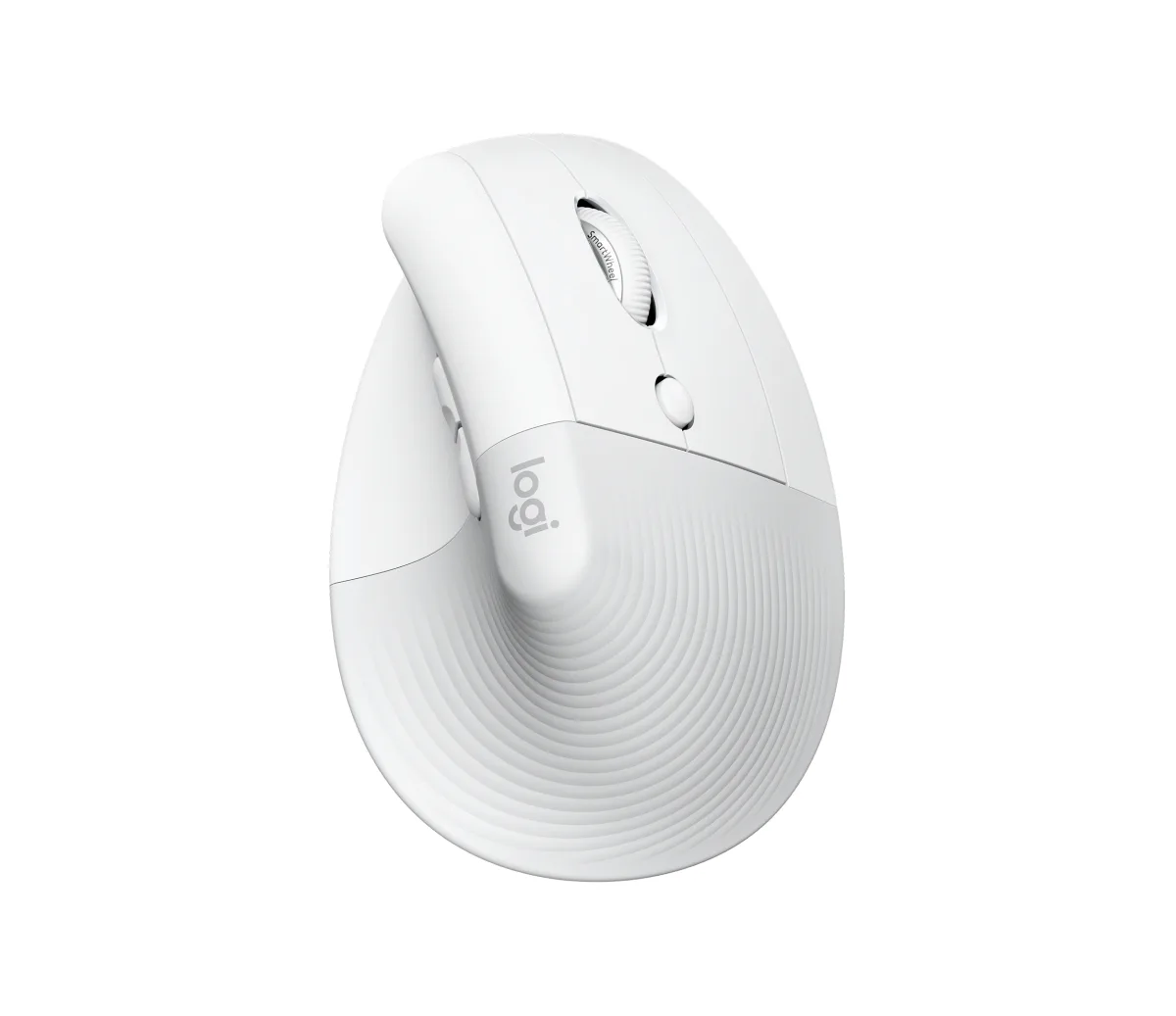 Logitech Lift Vertical Ergonomic Mouse - Vertical mouse - ergonomic - optical - 6 buttons - wireless - Bluetooth, 2.4 GHz - Logitech Logi Bolt USB receiver - off-white