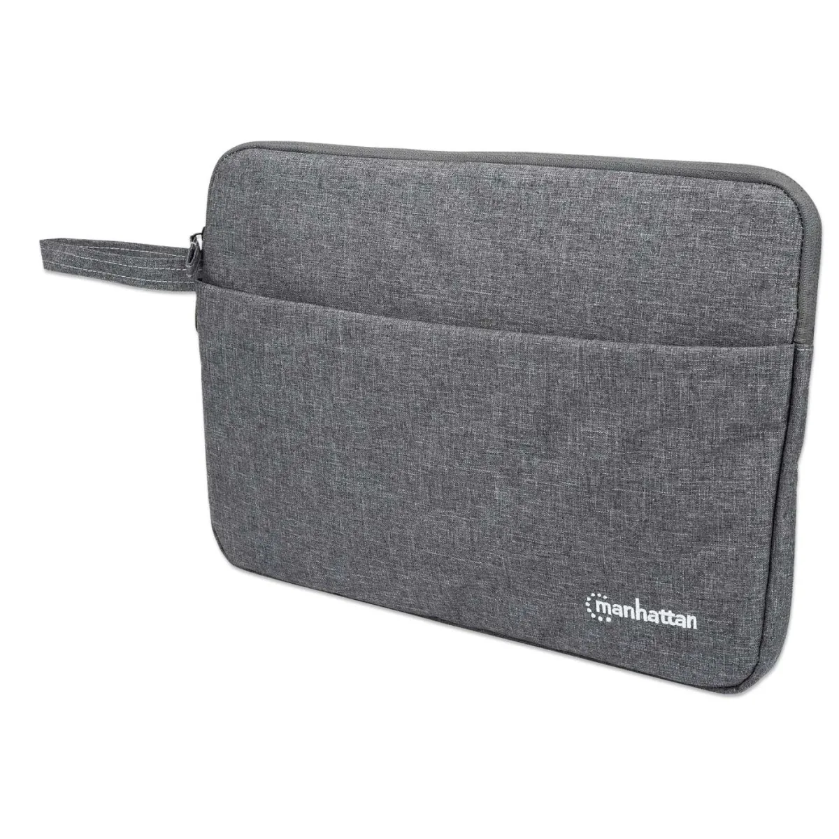 Manhattan 439916 Seattle Laptop Sleeve 14.5"- Grey Front Pocket Padded Soft