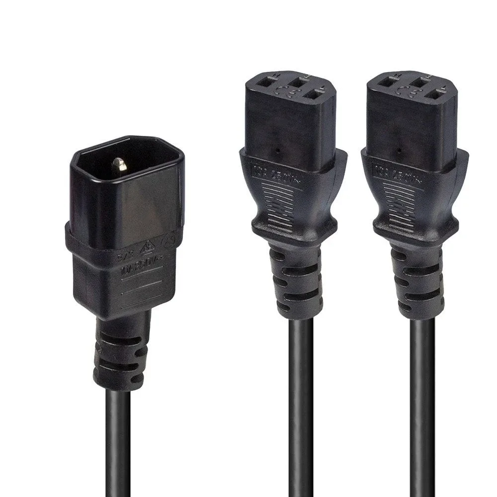 Lindy 30363 1M Y Extension Cbl Iec C14 to 2 X Iec C13