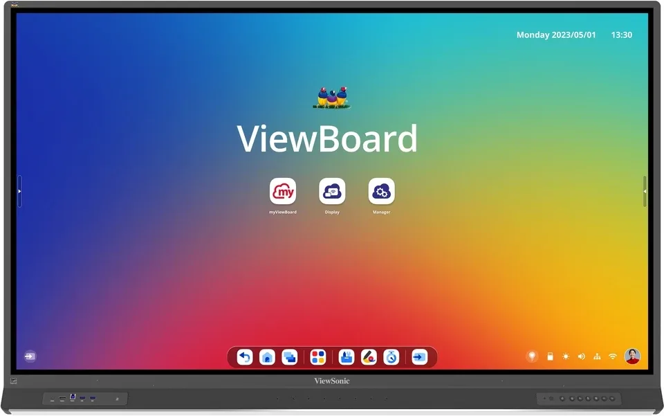 ViewSonic ViewBoard IFP7553 - 75" Diagonal Class IFP53 Series LED-backlit LCD display - interactive - with touchscreen (multi touch) / 8-microphone array / optional slot-in PC capability - Android - 4K UHD (2160p) 3840 x 2160 - Direct LED