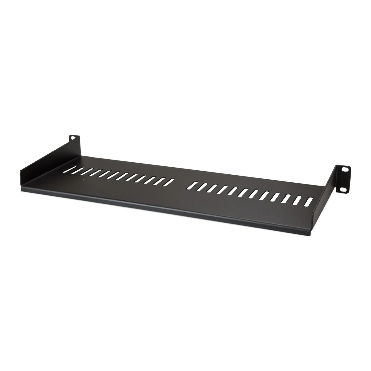 Startech 1U Vented Server Rack Cabinet Shelf, 7in Deep Fixed Cantilever Tray, Rackmount Shelf for 19" AV/Data/Network Equipment Enclosure w/ Cage Nuts & Screws, 44lbs Weight Capacity - 1U Vented Rack Shelf (CABSHELF1U7V) - Rack shelf - black - 1U - 7