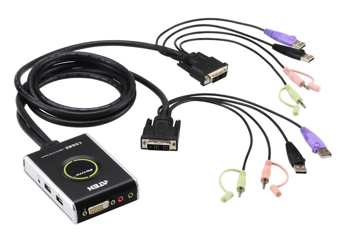 ATEN CS682 - KVM / audio / USB switch - 2 x KVM / audio / USB - 1 local user - desktop