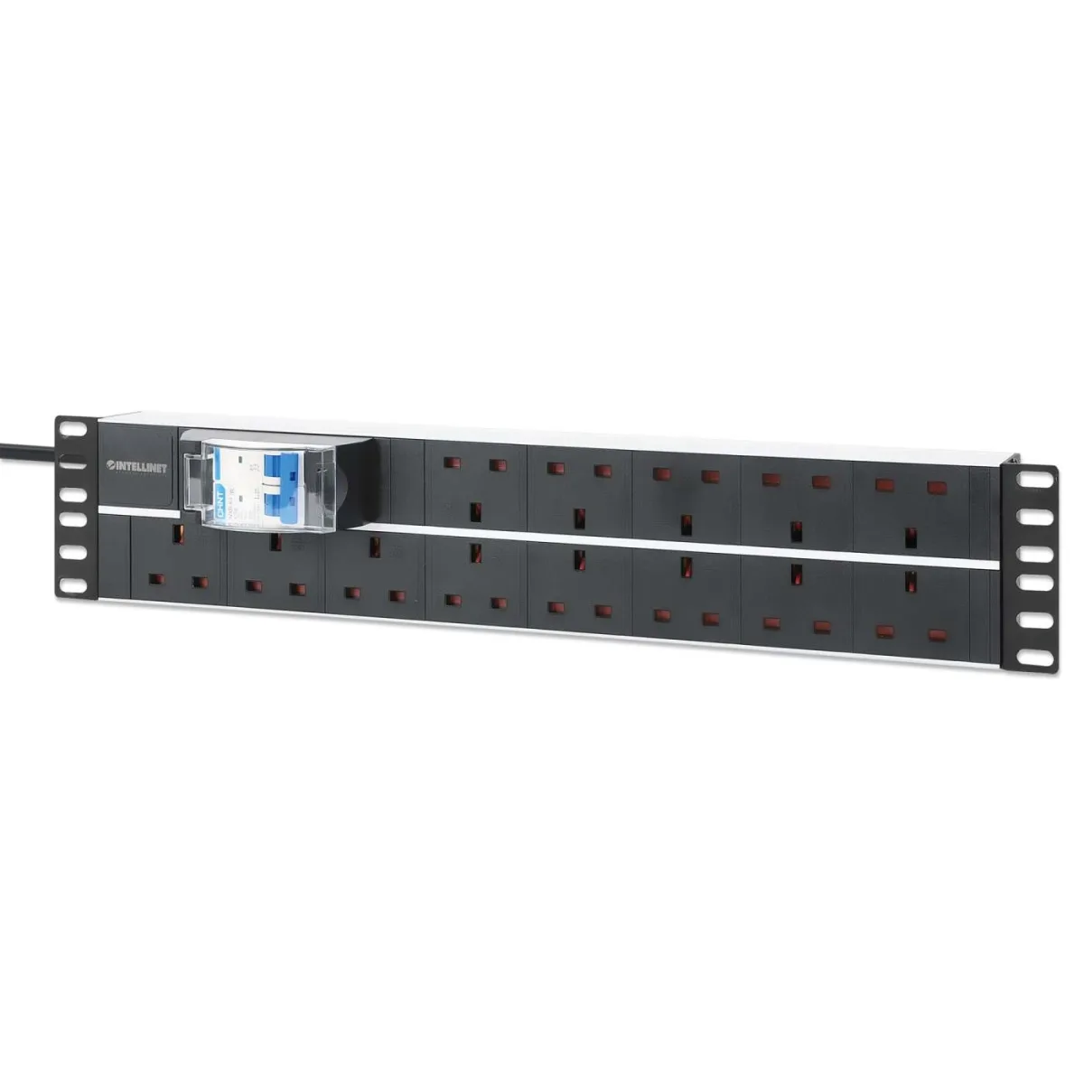 Intellinet 715607 19" PDU 1U 15-WAY UK AC PLUGS-2P Air Breaker