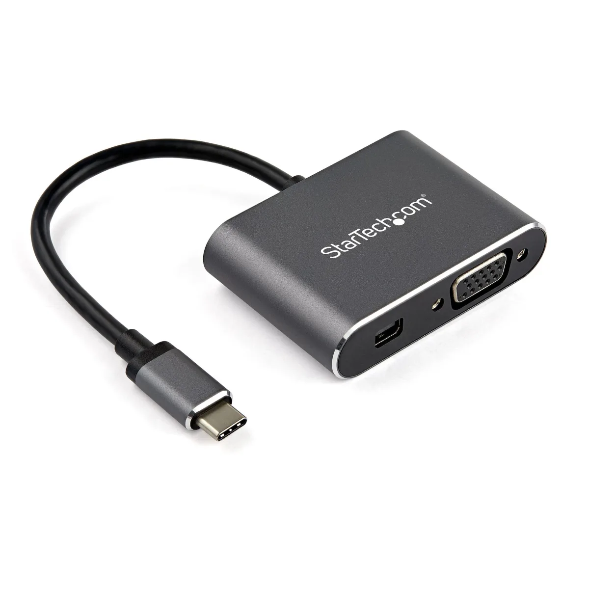 StarTech USB C Multiport Video Adapter, USB-C to 4K 60Hz Mini DisplayPort 1.2 or 1080p VGA Monitor Adapter, USB Type-C 2-in-1 MDP HBR2 HDR/VGA Display Converter, Works w/ Thunderbolt 3 - USB-C 2 in 1 Adapter (CDP2MDPVGA)