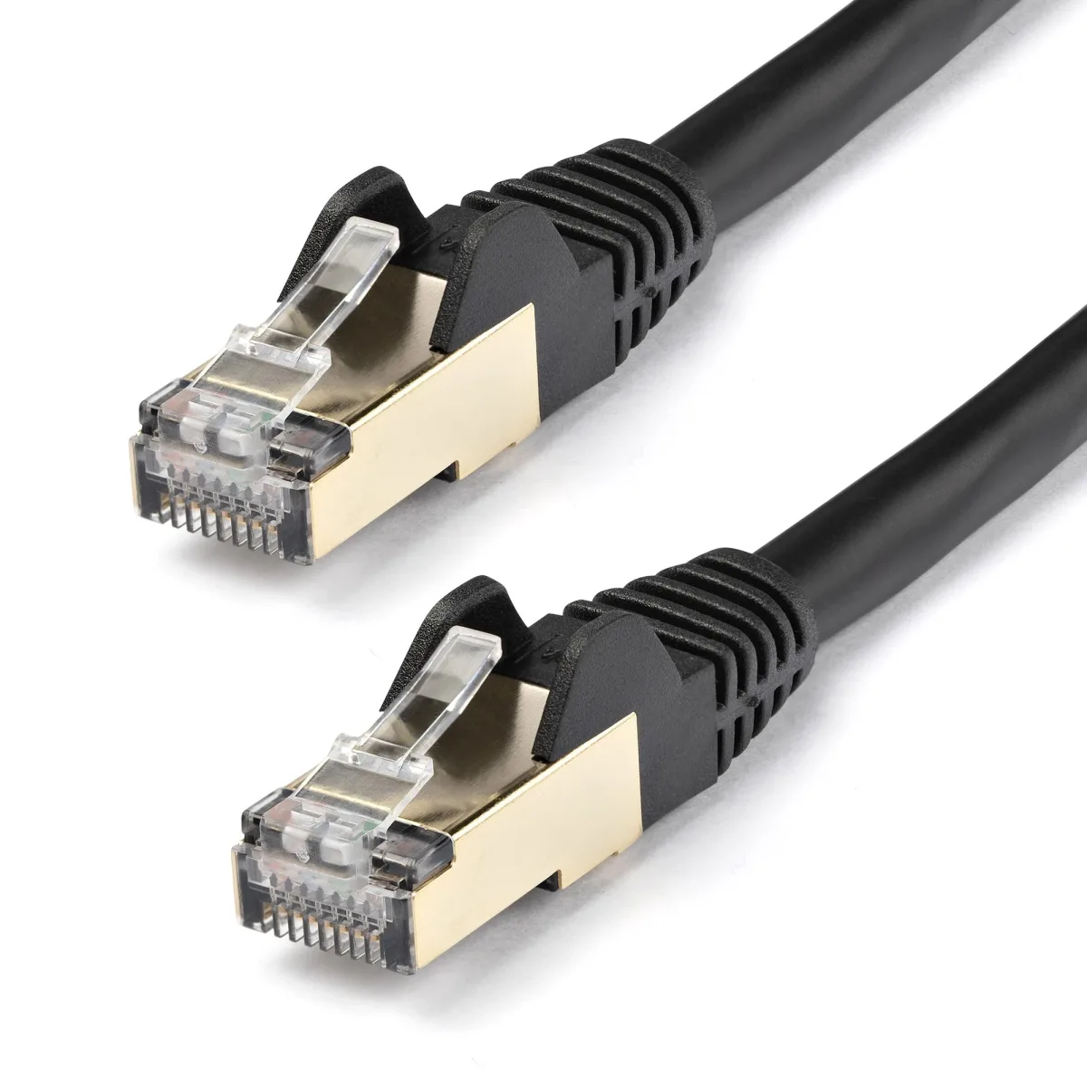 Startech 1.5m CAT6A Ethernet Cable, 10 Gigabit Shielded Snagless RJ45 100W PoE Patch Cord, CAT 6A 10GbE STP Network Cable w/Strain Relief, Black, UL Certified Wiring/TIA - Category 6A - 26AWG (6ASPAT150CMBK)