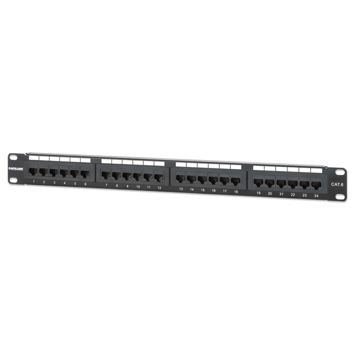 Intellinet 520959 CAT6 Patch Panel 24-PORT Utp- 1U Unshielded