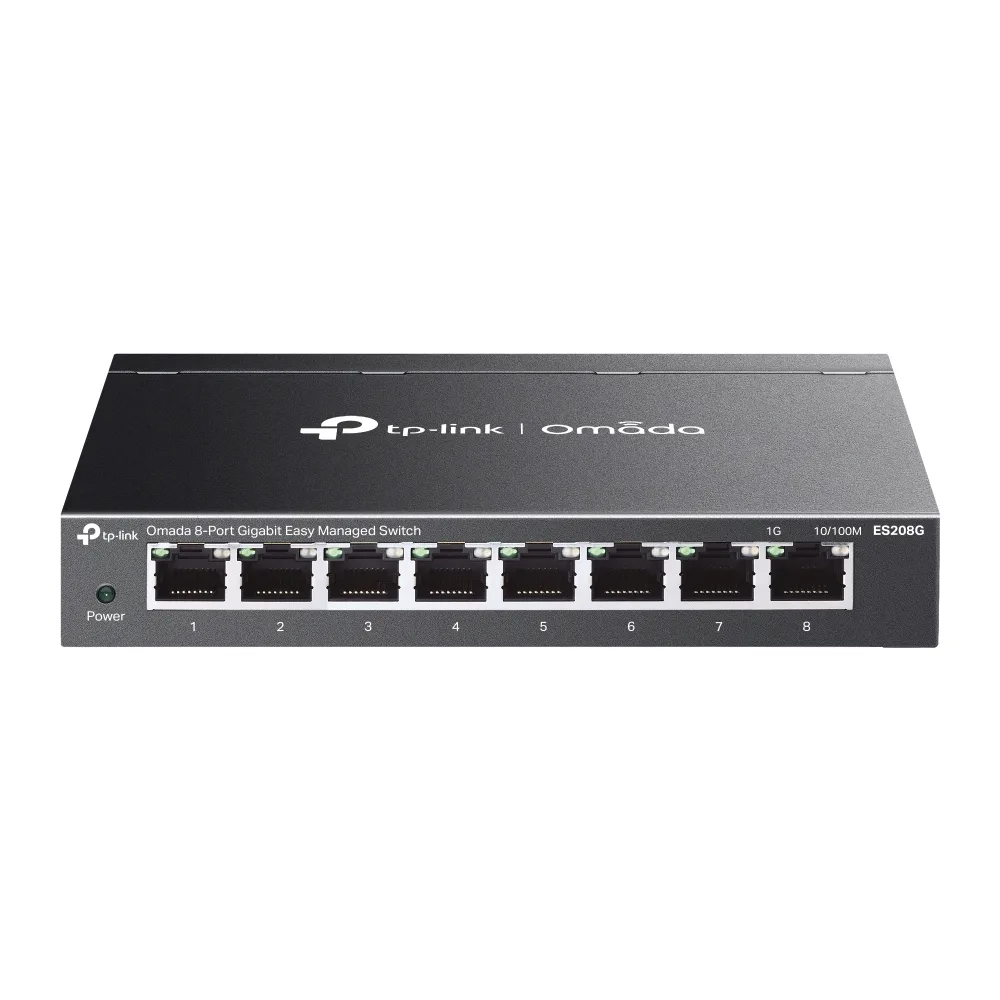 TP-Link Omada ES208G V1 - Switch - Managed - 8 x 10/100/1000Base-T - desktop, wall-mountable