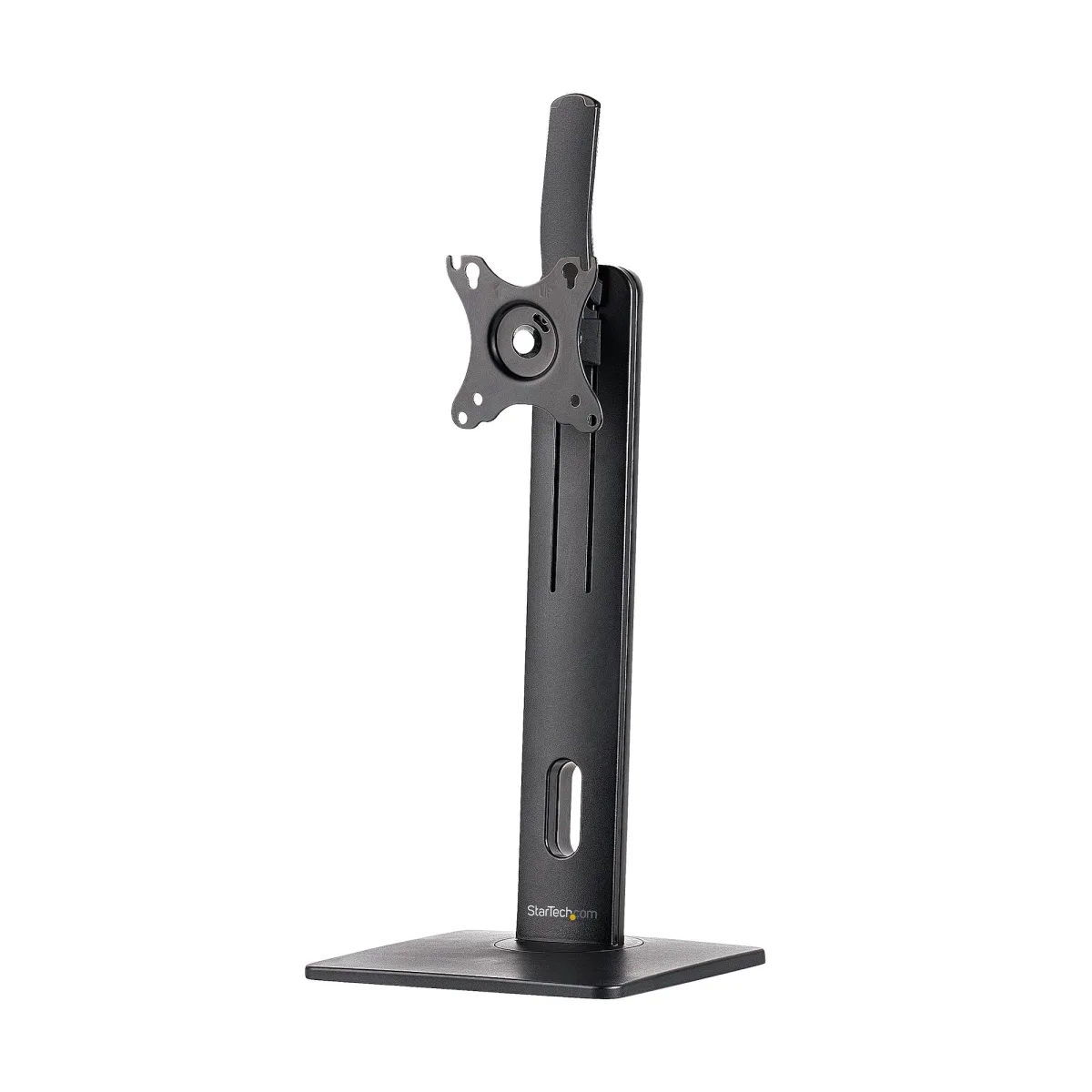 Startech Free Standing Single Monitor Mount, Height Adjustable Monitor Stand, For VESA Mount Displays up to 32" (15lb/7kg), Ergonomic Monitor Stand for Desk, Tilt/Swivel/Rotate, Black - Universal Monitor Stand - Stand - adjustable arm - for Monitor - aluminium - black - screen size: up to 32" - desktop stand