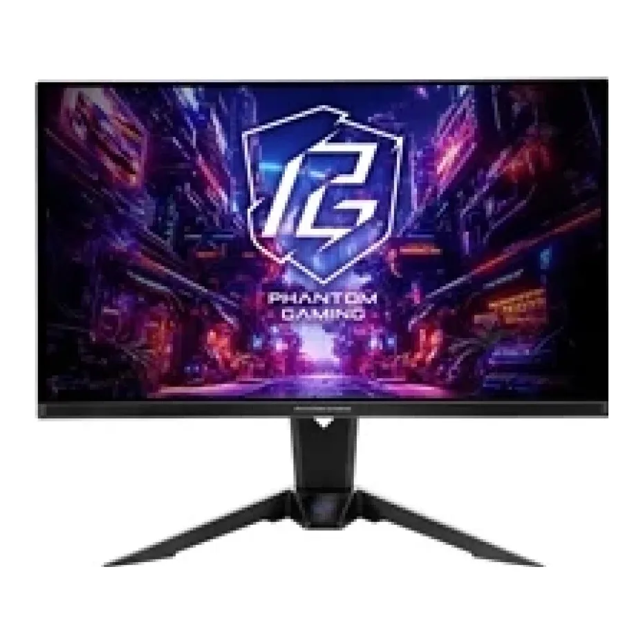 ASRock Phantom Gaming PGO27QFV 27 Inch QHD (2560 x 1440) Flat QD-OLED Gaming Monitor, 360Hz 0.03ms (GTG) Response Time, 2 x HDMI 2.1; 1 x DisplayPort 1.4, 1 x Type-C (DP Alt Mode / PD 15W), Height, Swivel, Tilt Adjustment, Integrated Wi-Fi Antenna