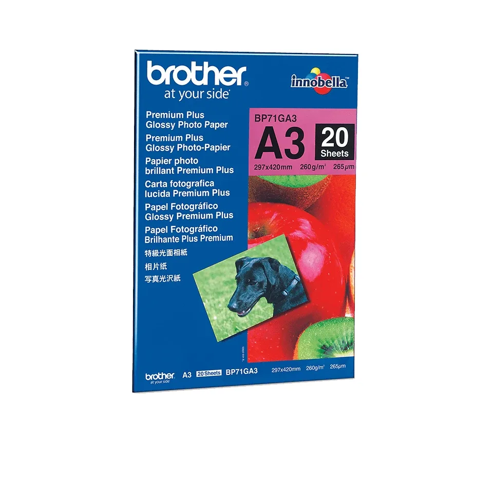 Brother Innobella Premium Plus BP71GA3 - Glossy - A3 (297 x 420 mm) - 260 g/m² - 20 sheet(s) photo paper - for Brother HL-J6000, MFC-J2340, J3540, J3940, J5630, J6580, J6583, J6983, J6995, J6997, J6999