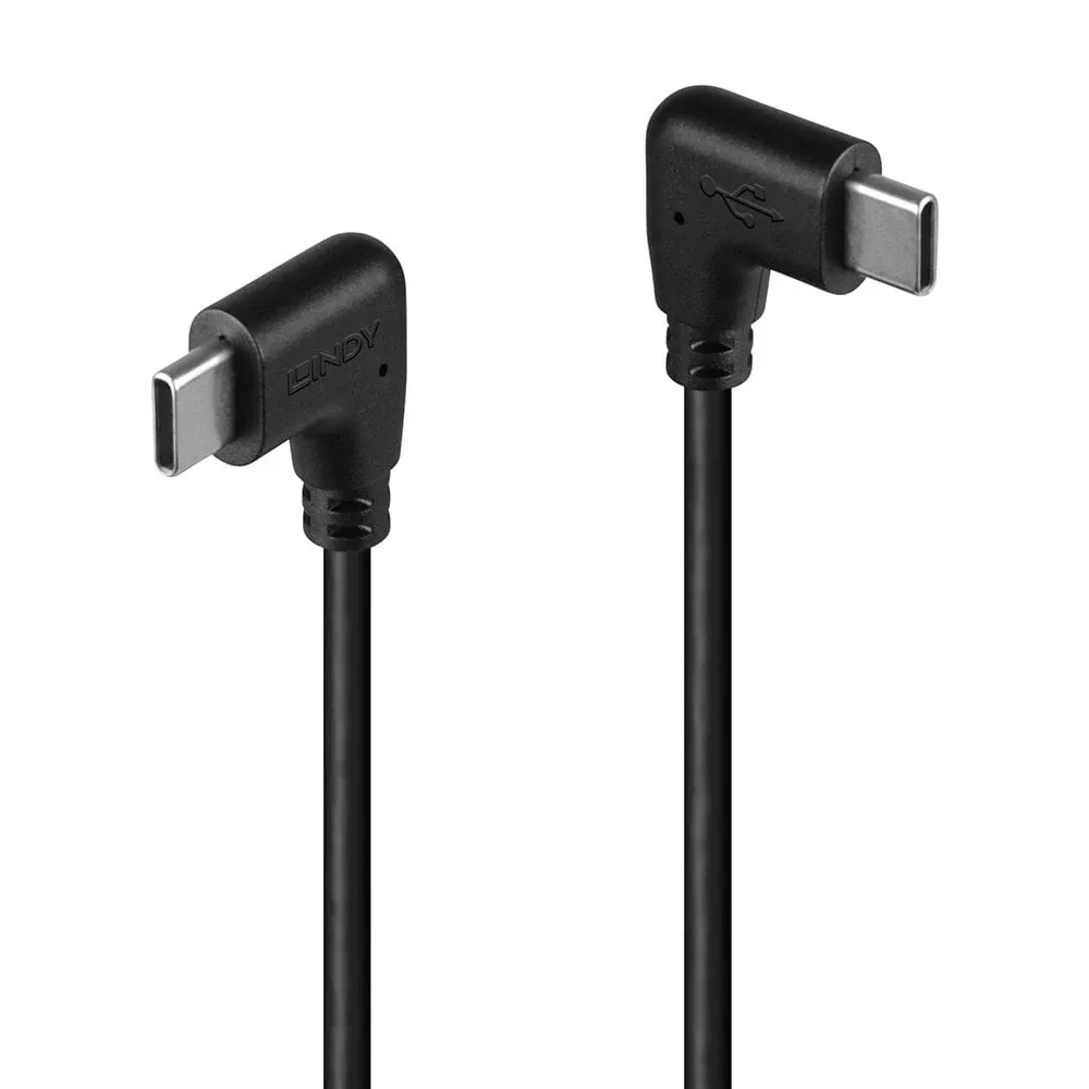 Lindy 32009 1M USB 2.0 Type C Cable 2 X 90 Right Angle