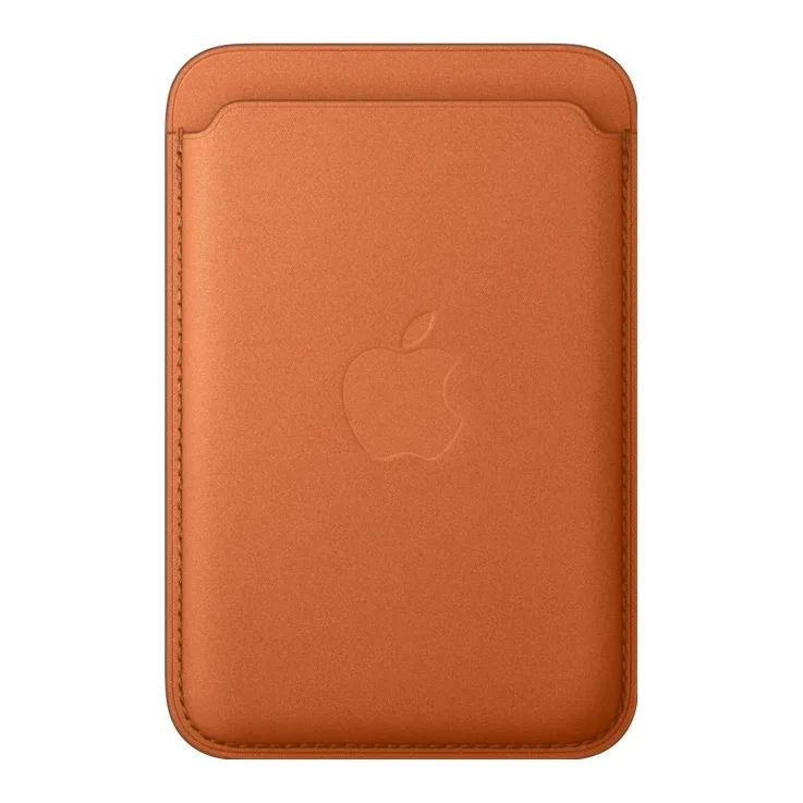 Apple - Wallet for mobile phone / credit card - MagSafe compatibility - microtwill, FineWoven - fox orange - for iPhone 12, 13, 14, 15, 16, 16e, 17, 17e, 18, Air
