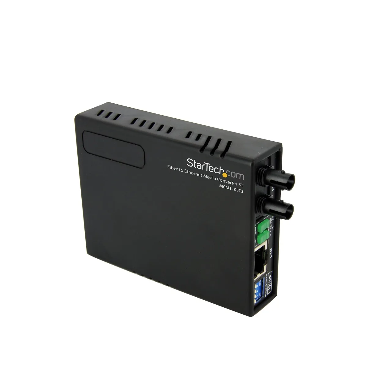 Startech 10/100 Multi Mode Fiber Copper Fast Ethernet Media Converter ST 2 km - Fibre media converter - 100Mb LAN - 10Base-T, 100Base-FX, 100Base-TX - RJ-45 / ST multi-mode - up to 2 km - 1310 nm