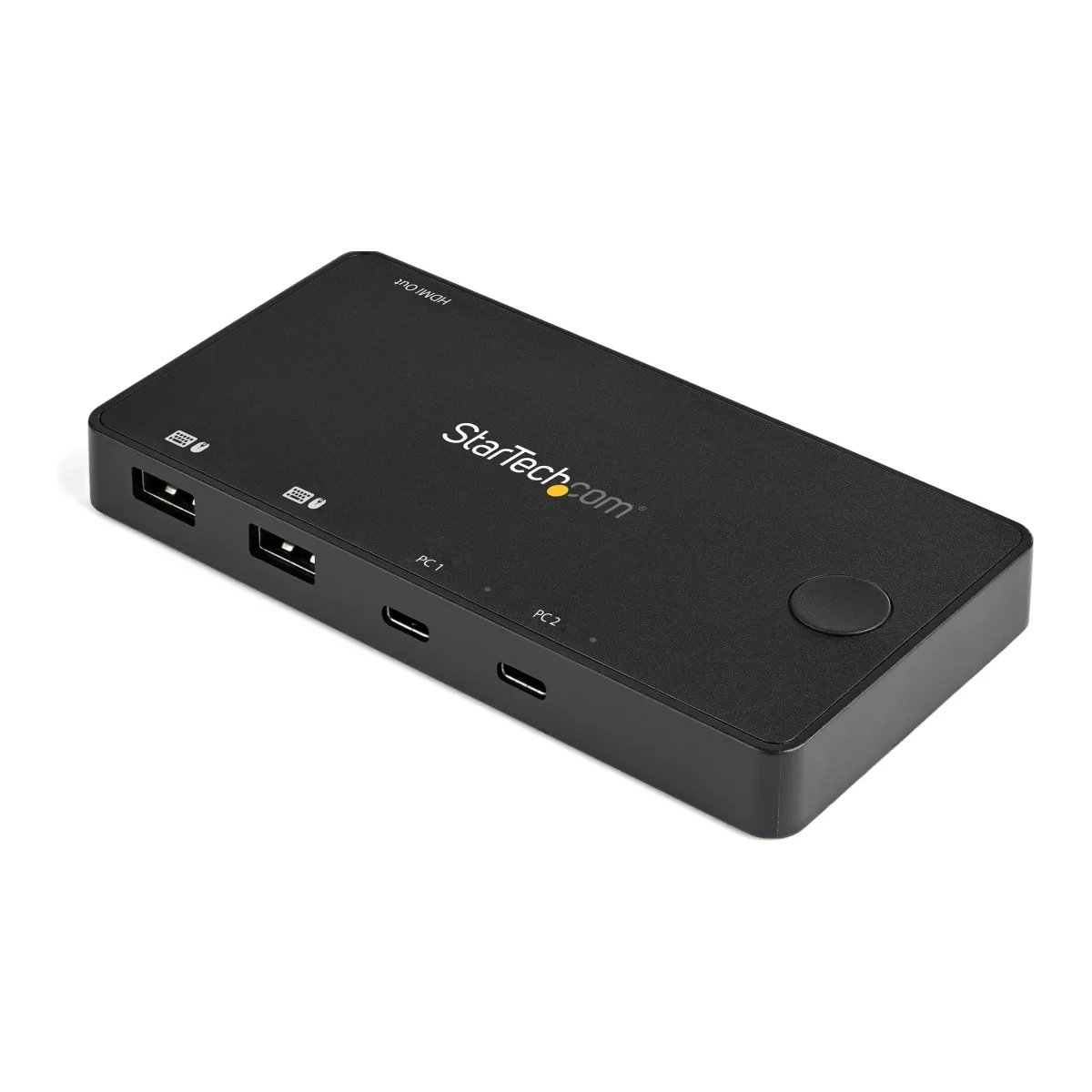 Startech 2 Port USB C KVM Switch, 4K 60Hz HDMI, Compact Dual Port UHD USB Type C Desktop Mini KVM Switch with USB C Cables, Bus Powered, MacBook iPad Pro ThinkPad IdeaPad EliteBook - 4K HDMI KVM Switch - KVM / audio switch - 2 x KVM / audio - desktop