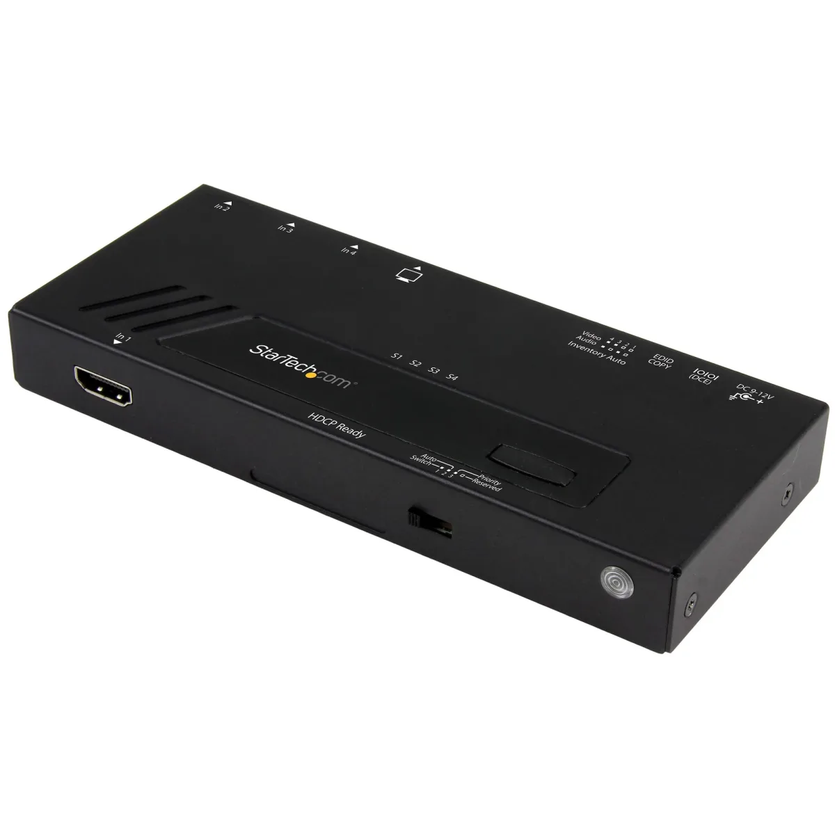 Startech 4 Port HDMI Switch - 4K with Fast Switching, Auto-Sensing & Serial Control - Automatic 4x1 HDMI Video Switcher Box (VS421HD4KA) - Video/audio switch - 4 x HDMI - desktop