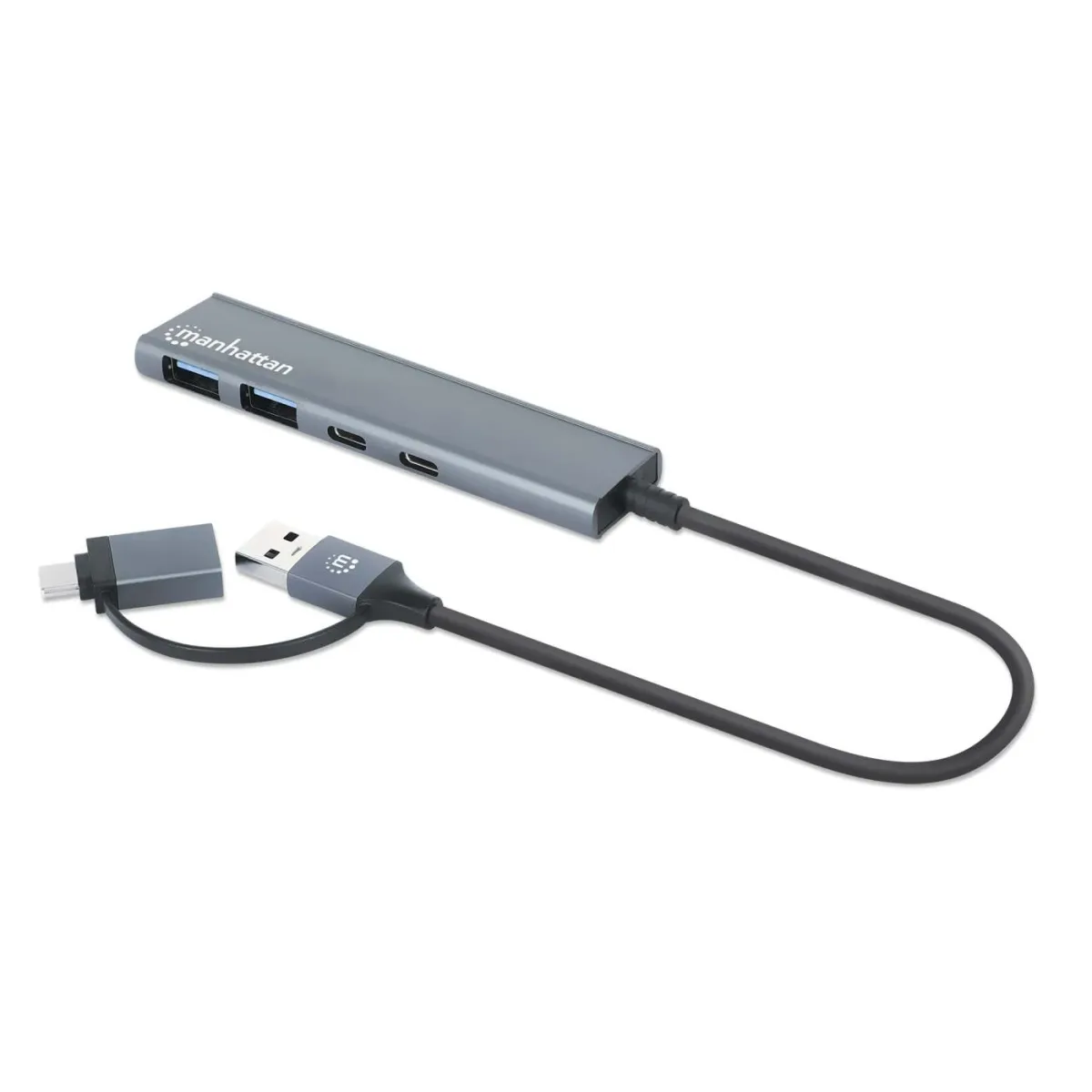 Manhattan 181075 Usbc/Usba Combo Dock/Hub 4 Port 2X Usba 2X Usbc USB 3.0