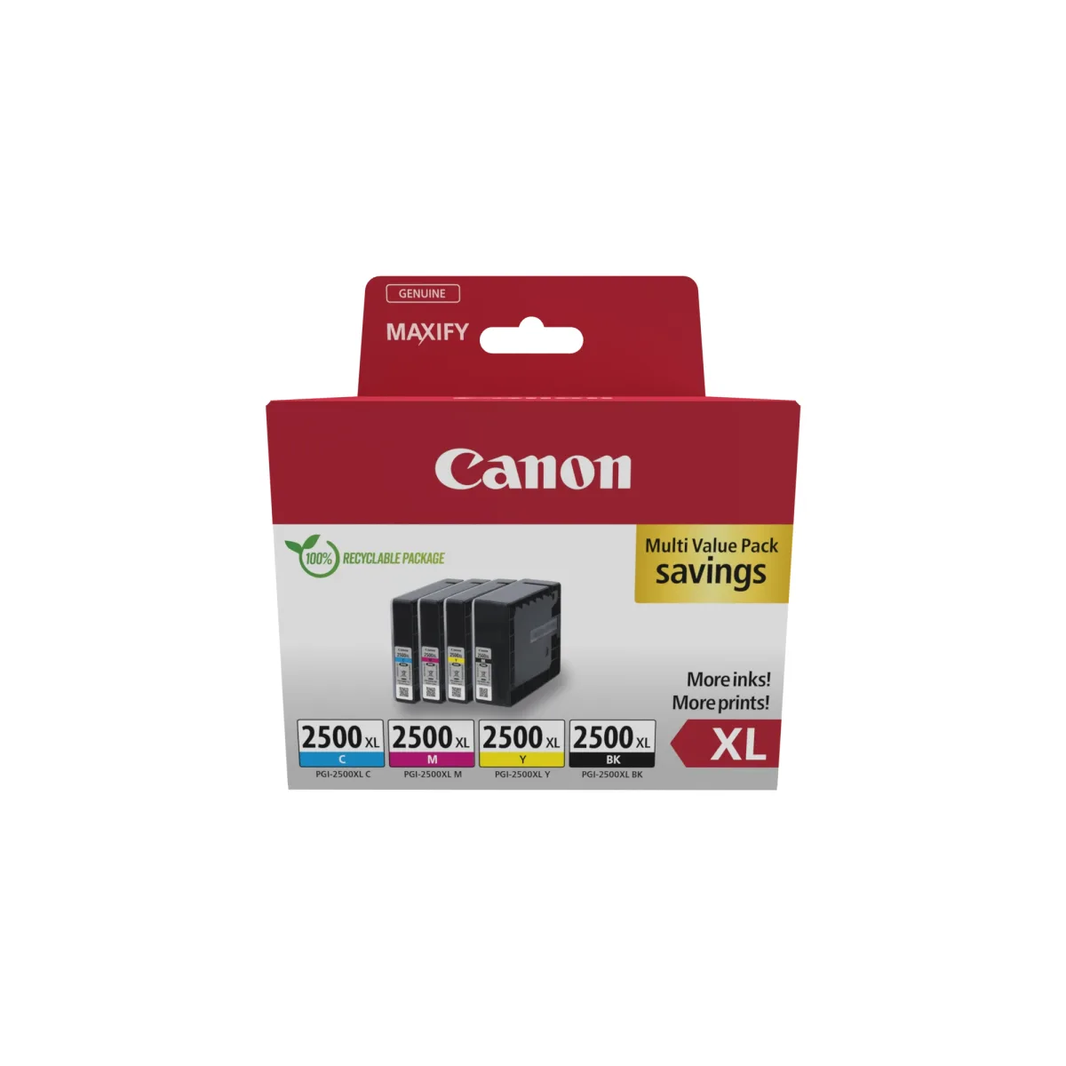 Canon PGI-2500XL BK/C/M/Y Multipack - 4-pack - XL - black, yellow, cyan, magenta - original - ink tank