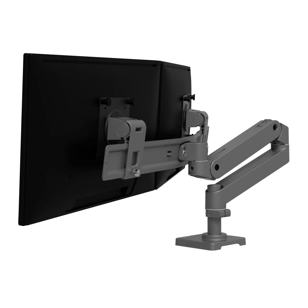 Ergotron LX Pro - Mounting kit (articulating arm) - modular - for 2 LCD displays - dark grey - screen size: up to 27" - desk-mountable