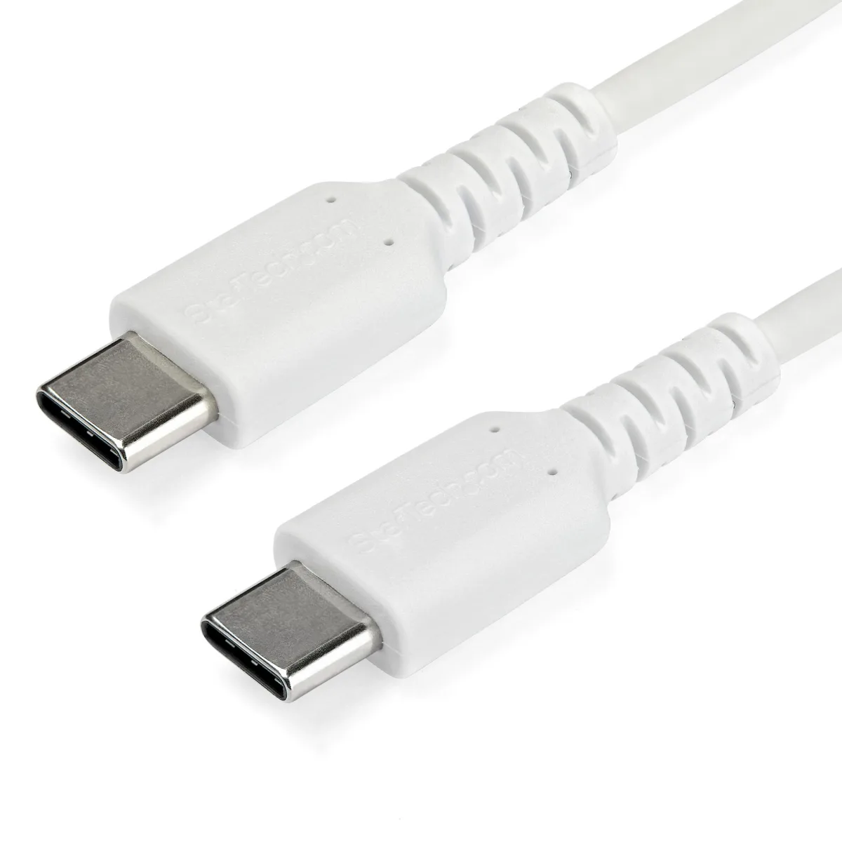 StarTech 1m USB C Charging Cable, Durable Fast Charge & Sync USB 2.0 Type C to USB C Laptop Charger Cord, TPE Jacket Aramid Fiber M/M 60W White, Samsung S10, S20 iPad Pro MS Surface - Heavy Duty and Rugged - USB cable - USB-C (M) straight to USB-C (M) straight - Thunderbolt 3 / USB 2.0 - 1 m - white