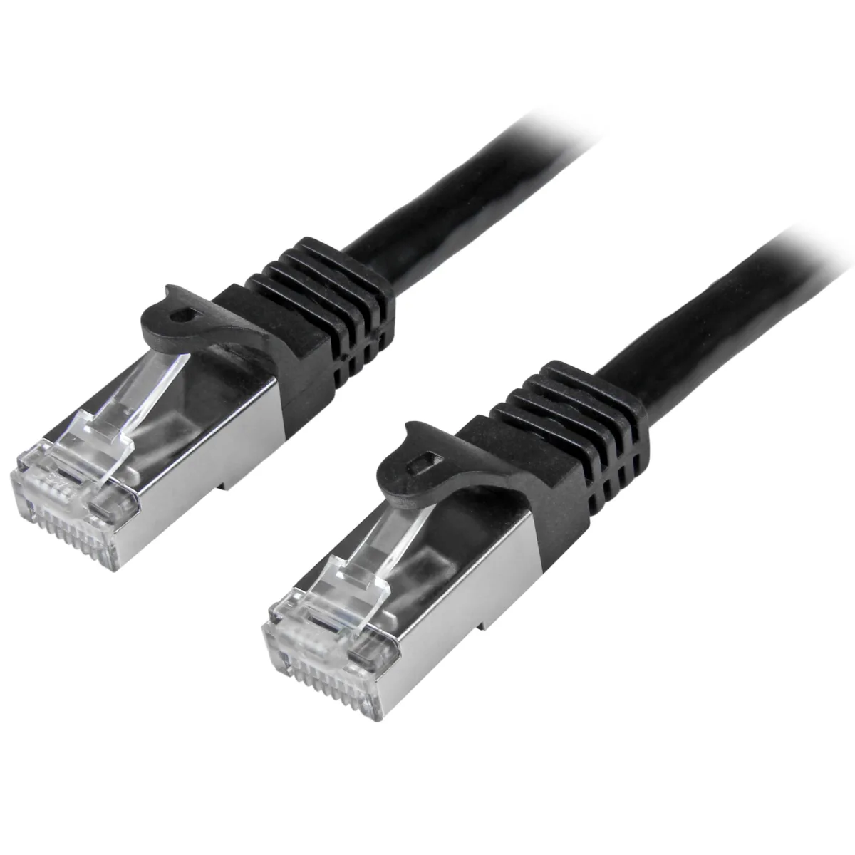 Startech 5m CAT6 Ethernet Cable, 10 Gigabit Shielded Snagless RJ45 100W PoE Patch Cord, CAT 6 10GbE SFTP Network Cable w/Strain Relief, Black, Wiring is UL Certified/TIA - Category 6 - 26AWG (N6SPAT5MBK) - Patch cable - RJ-45 (M) to RJ-45 (M) - SFTP - CAT 6 - molded, snagless - black