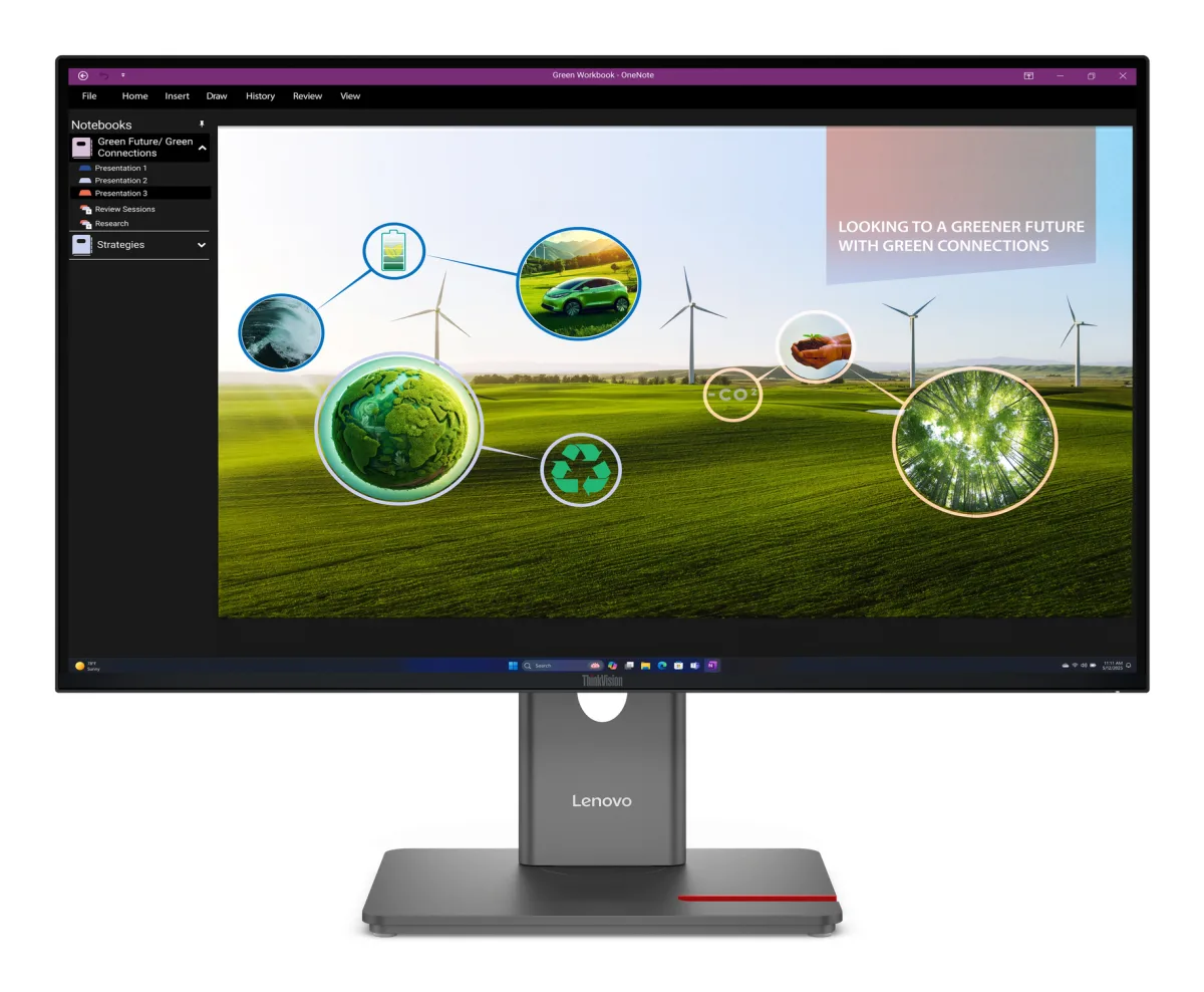 Lenovo ThinkVision P27Q-40 - LED monitor - 27" - 2560 x 1440 QHD @ 120 Hz - IPS - 350 cd/m² - 1500:1 - DisplayHDR 10 - 4 ms - HDMI, DisplayPort - eclipse black