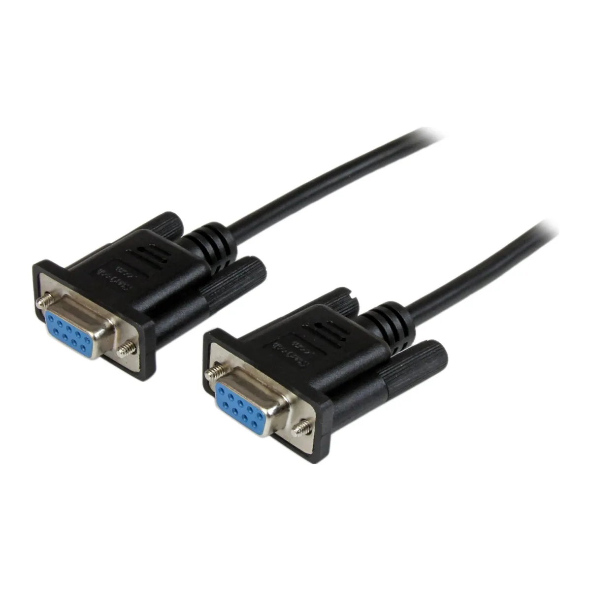StarTech 1m Black DB9 RS232 Serial Null Modem Cable F/F - DB9 Female to Female - 9 pin RS232 Null Modem Cable - 1 meter, Black - Null modem cable - DB-9 (F) to DB-9 (F) - 1 m - molded, thumbscrews - black - for P/N: PCI2S5502, PEX4S953, PEX4S953LP
