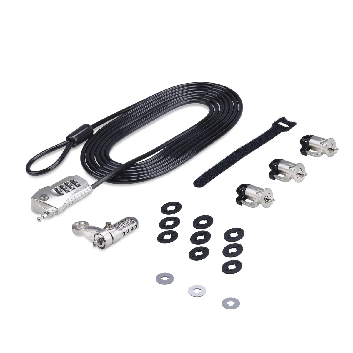 Startech Laptop/Desktop & Peripheral Lock Kit, 9.8ft (3m) Cable - Workstation locking kit - theft-deterring - black & silver - 3 m - TAA Compliant