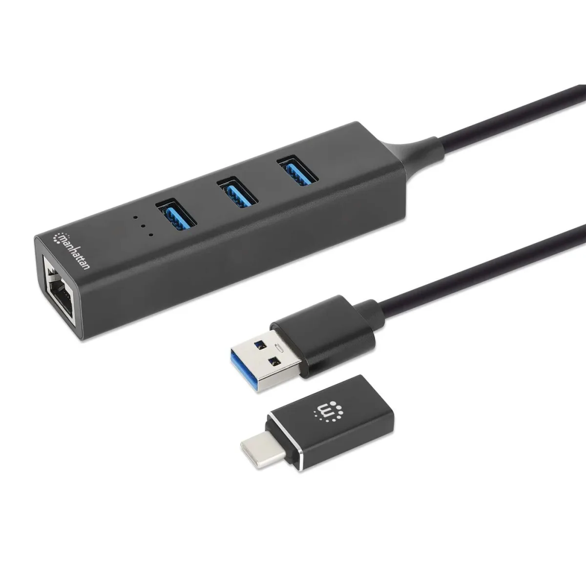 Manhattan 180894 USB-A Dock/Hub 4-PORT- Ethernet/USB-A(X3)