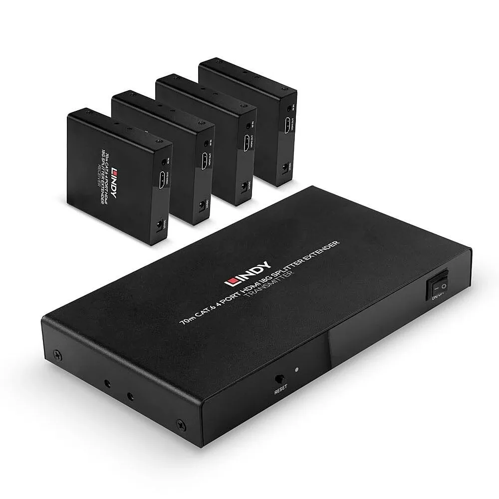 Lindy 38262 70M CAT.6 4 Port HDMI 18G Splitter Extender