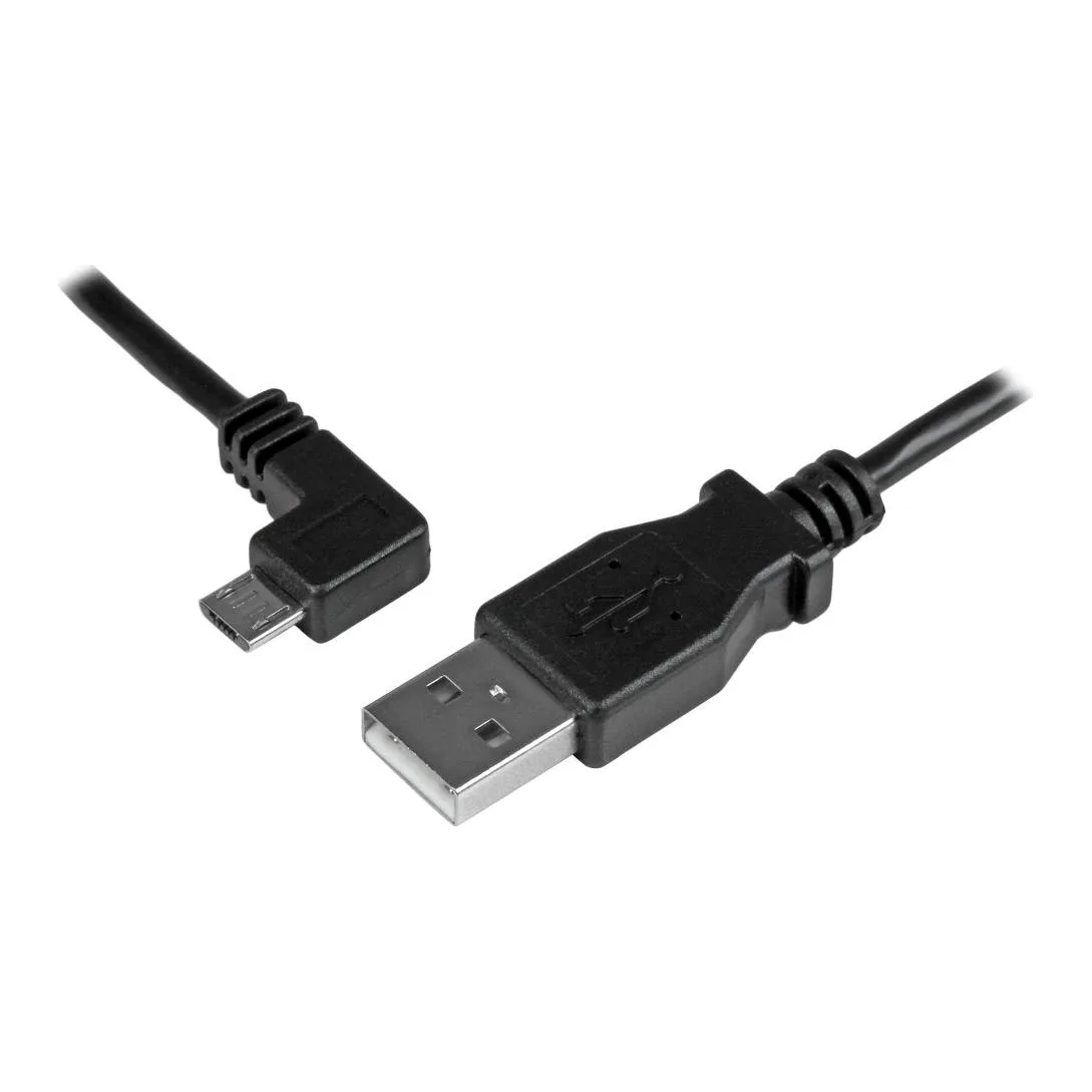 StarTech Left Angle Micro USB Cable - 1 ft / 0.5m - 90 degree - USB Cord - USB Charger Cable - USB to Micro USB Cable (USBAUB50CMLA)