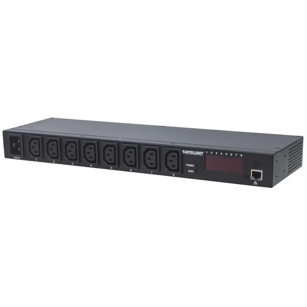 Intellinet 163682 19" PDU 8-OUTPUT C13 1U Intel- -Ligent Monitors Pow/Temp/Humid