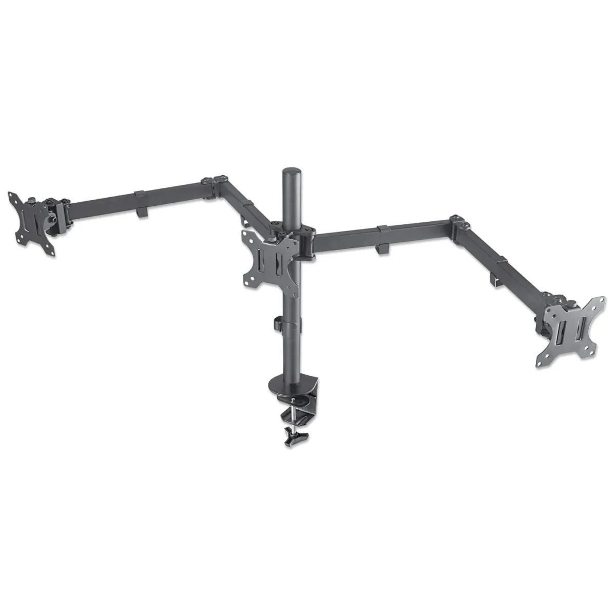 Manhattan 461658 TV/Monitor Desk Mount 3 Screens 27" Clamp VESA to 100X100MM