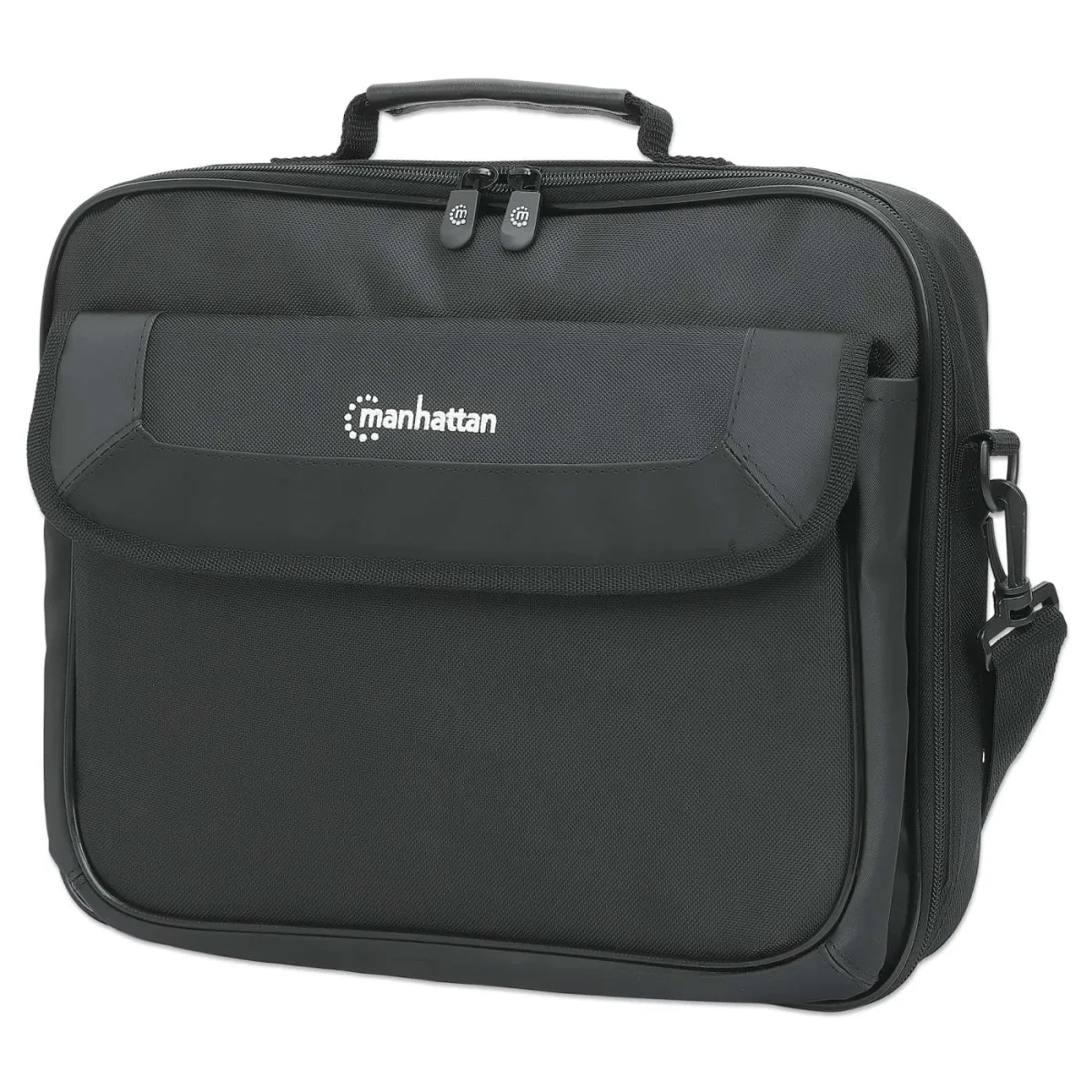 Manhattan 439985 Cambridge Laptop Bag 14.1"- Black Clamshell