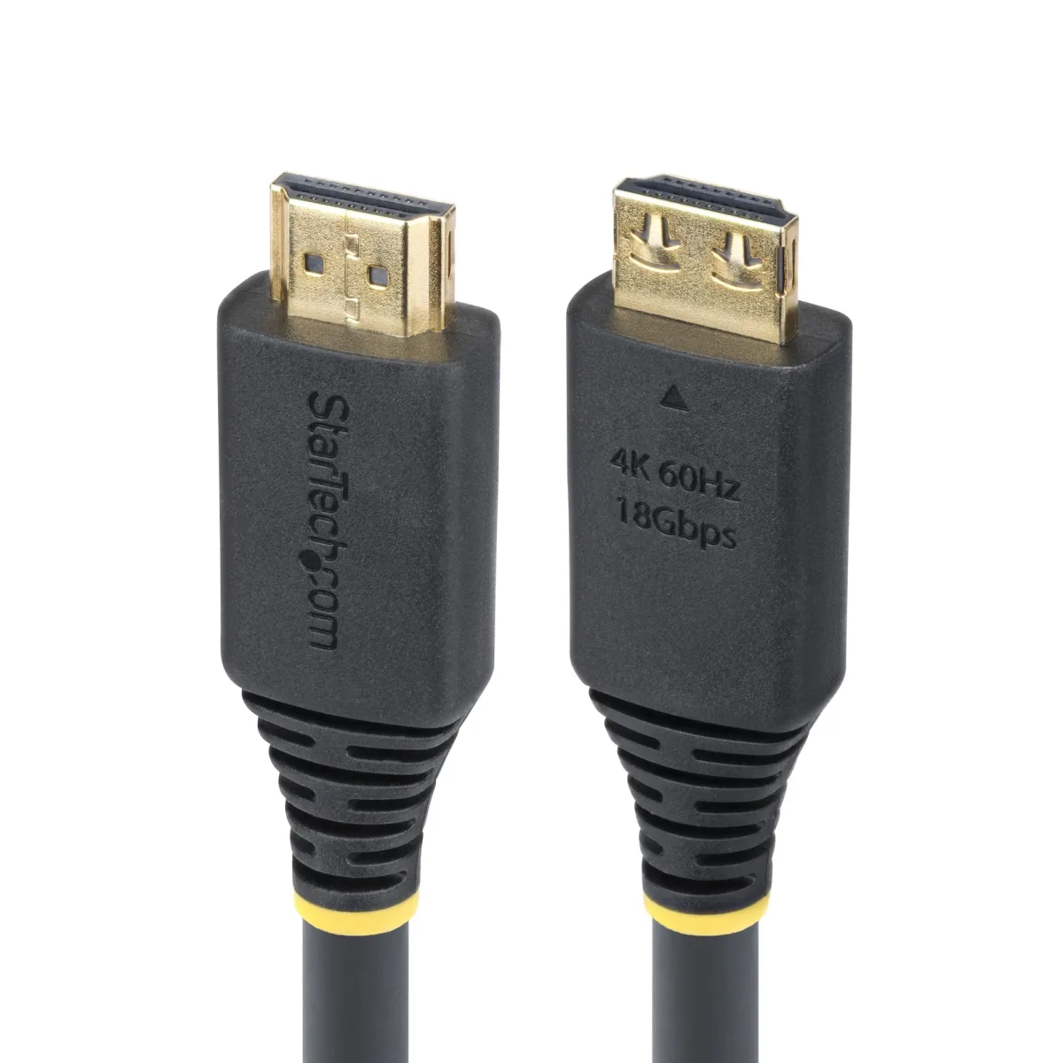 Startech 20ft (6m) Active HDMI Cable w/Gripping Connectors - High Speed - HDMI cable with Ethernet - HDMI male to HDMI male - 6.1 m - shielded - black - halogen-free, active, 4K60Hz support, 1440p (UWQHD) support 144Hz, 1080p support 240Hz