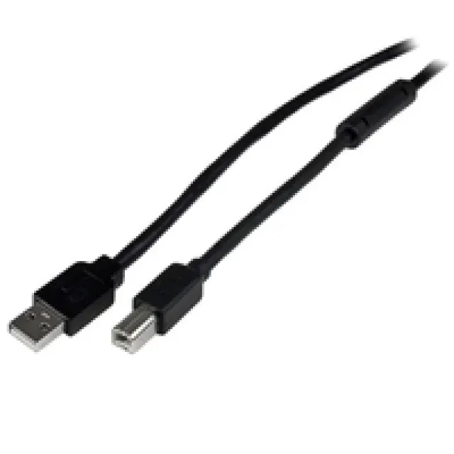 StarTech 20m / 65 ft Active USB 2.0 A to B Cable - Long 20 m USB Cable - 20m USB Printer Cable - 1x USB A (M), 1x USB B (M) - Black (USB2HAB65AC) - USB cable - USB Type B (M) to USB (M) - USB 2.0 - 20 m - black - for P/N: ICUSB232D