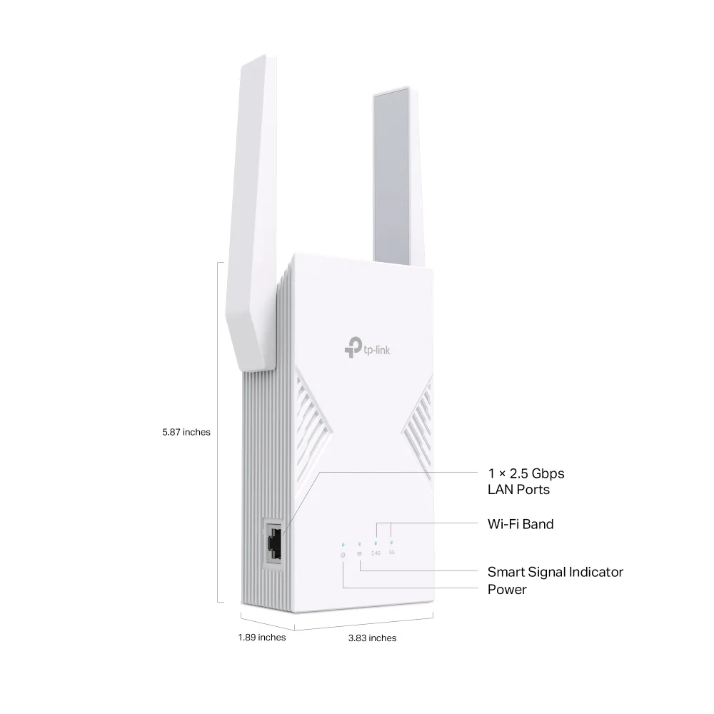 TP-Link RE235BE V1 - Wi-Fi range extender - 2.5GbE, Wi-Fi 7 - Wi-Fi 7 - 2.4 GHz, 5 GHz