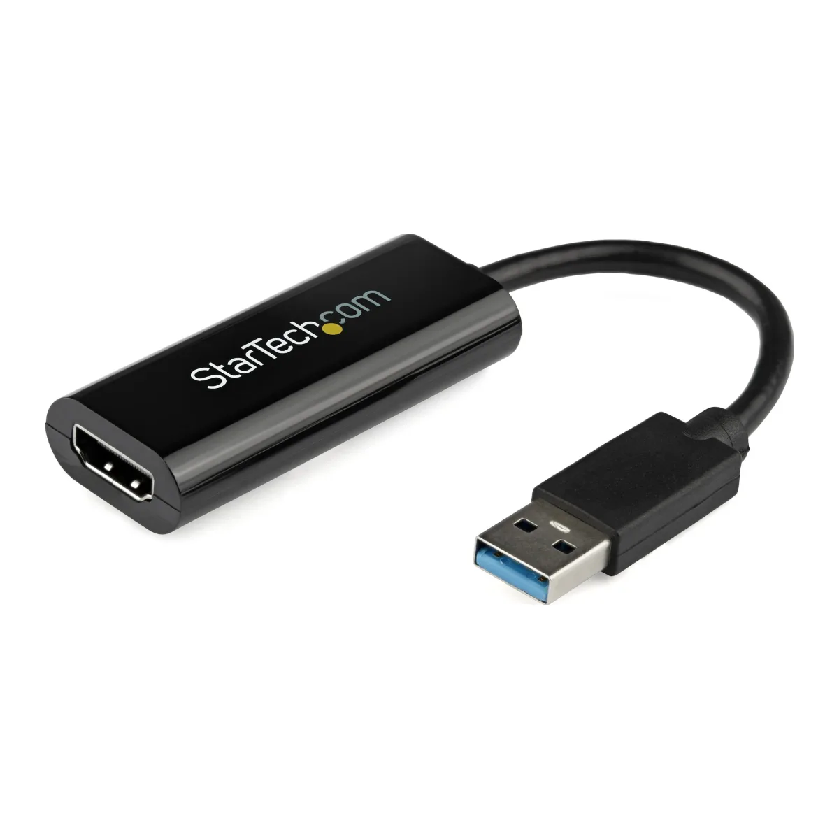 Startech USB 3.0 to HDMI Adapter, 1080p (1920x1200), Slim/Compact USB to HDMI Display Adapter Converter for Monitor, USB Type-A External Video & Graphics Card, Black, Windows Only - USB to HDMI Adapter (USB32HDES) - Adapter cable - TAA Compliant - USB Type A male to HDMI female - 19 cm - black - 1080p support - for P/N: HDDVIMM3, HDMM12, HDMM15, HDMM1MP, HDMM2MP, HDMM3, HDMM3MP, HDMM50A, HDMM6, HDPMM50