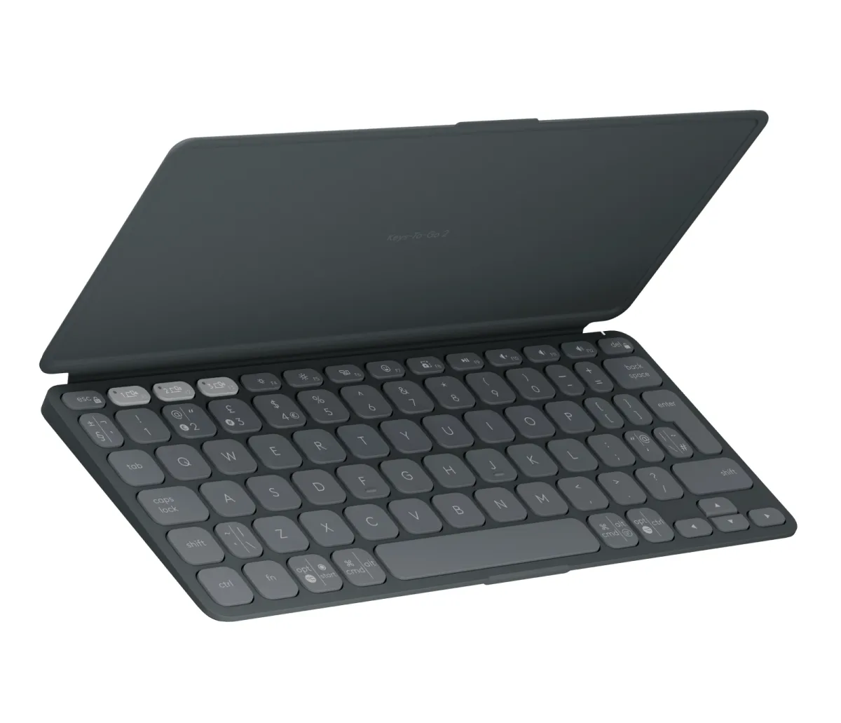 Logitech Keys-To-Go 2 - Keyboard - built-in cover - wireless - Bluetooth LE - QWERTY - UK - graphite