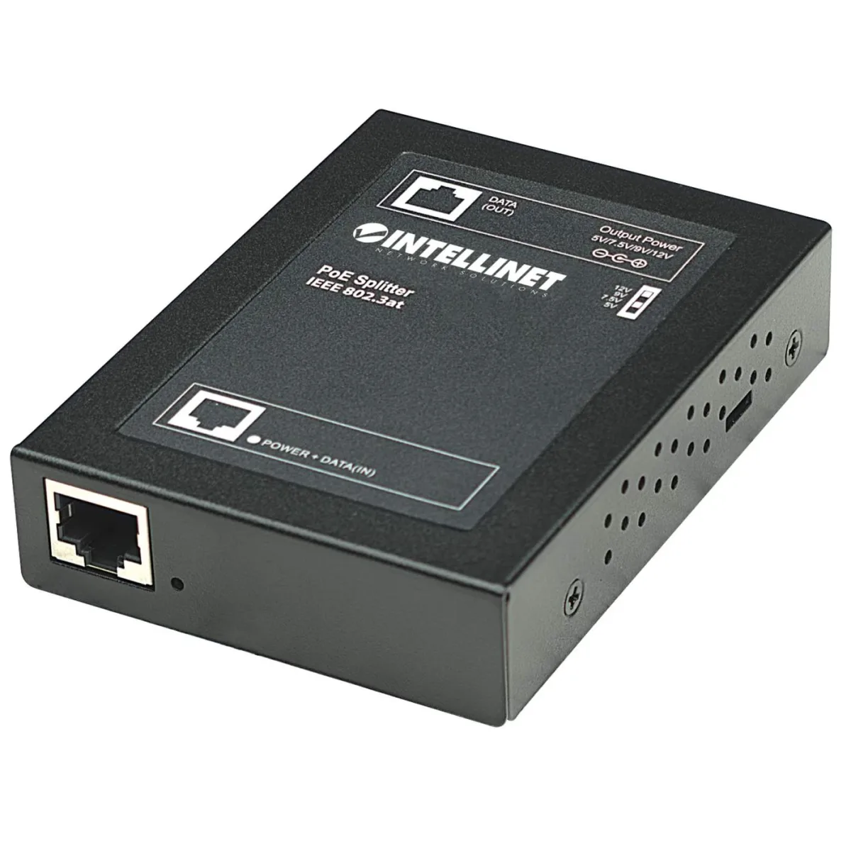 Intellinet 560443 PoE Plus Splitter - 802.3AT 5/7.5/9/12V DC Output