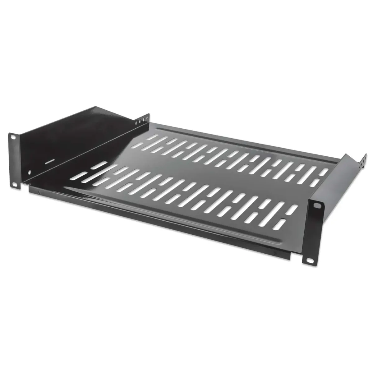Intellinet 712514 19" Cantilever Shelf 2U 400MM- 2-POINT Front Mount Vented Black