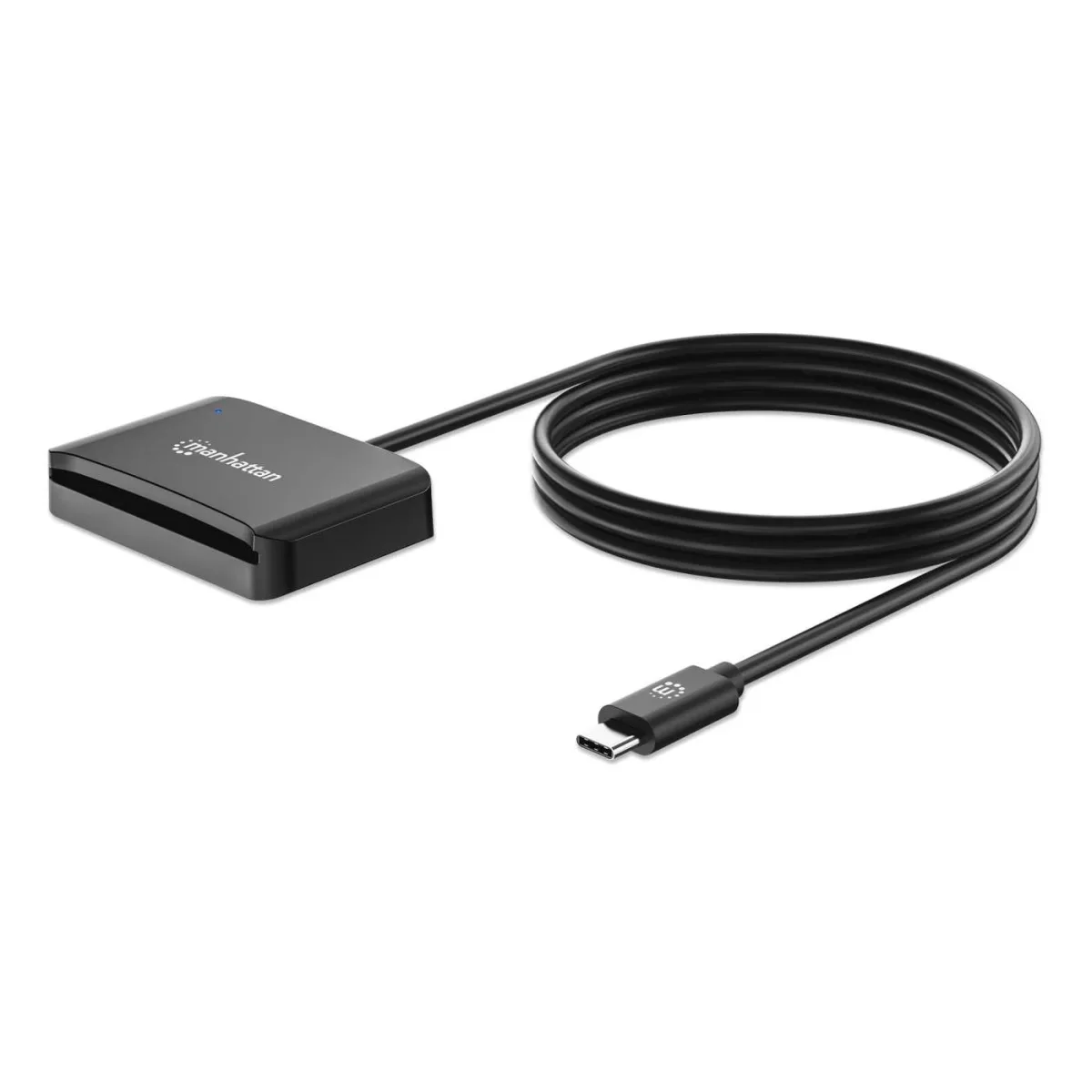 Manhattan 102742 USB-C Contact Smart Card Reader with Microsd Slot USB Type-c Mal