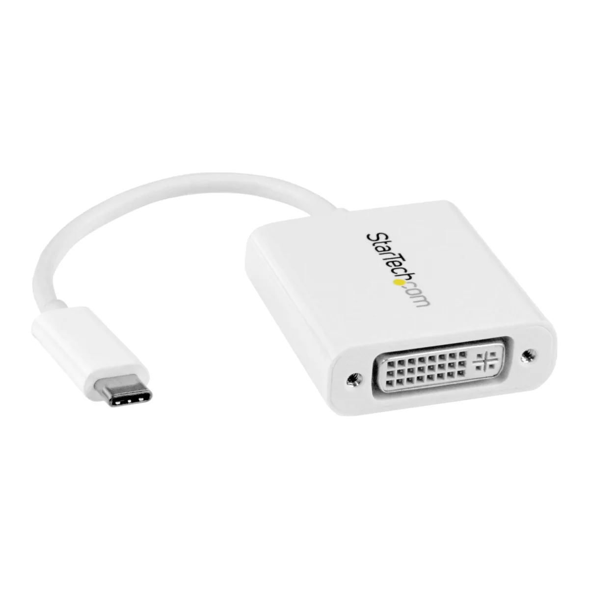 StarTech USB C to DVI Adapter - White - 1920x1200 - USB Type C Video Converter for Your DVI D Display / Monitor / Projector (CDP2DVIW)