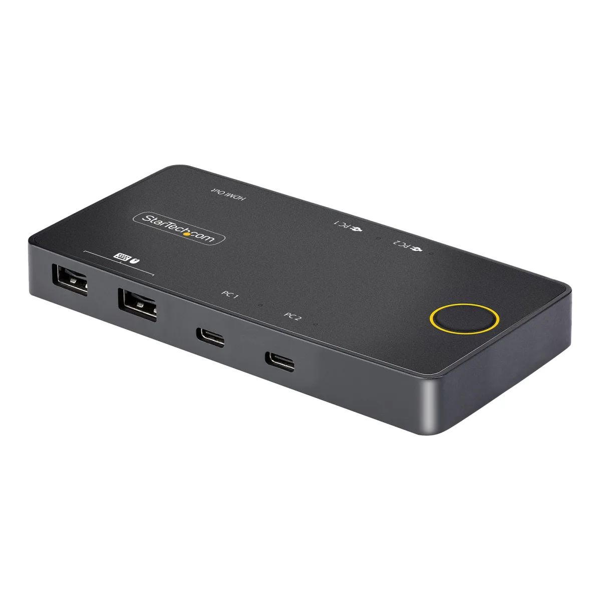 Startech 2-Port USB-C KVM Switch, Single-4K 60Hz HDMI Monitor, Dual-100W Power Delivery Pass-through Ports, Bus Powered, USB Type-C/USB4/Thunderbolt 3/4 Compatible - Small Form Factor (C2-H46-UC2-PD-KVM)