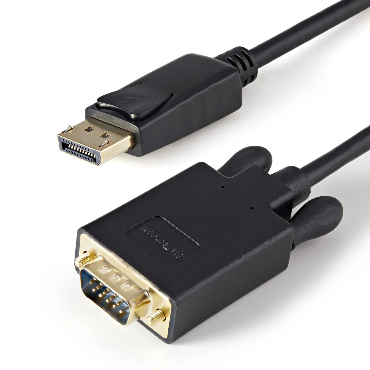 StarTech 3ft DisplayPort to VGA Adapter Cable - 1920x1200 - Active DisplayPort (DP) Computer or Laptop to VGA Monitor or TV Display (DP2VGAMM3B) - Adapter cable - DisplayPort (M) latched to HD-15 (VGA) (M) - DisplayPort 1.2 - 1 m - active, 2048 x 1280 support 60Hz - black
